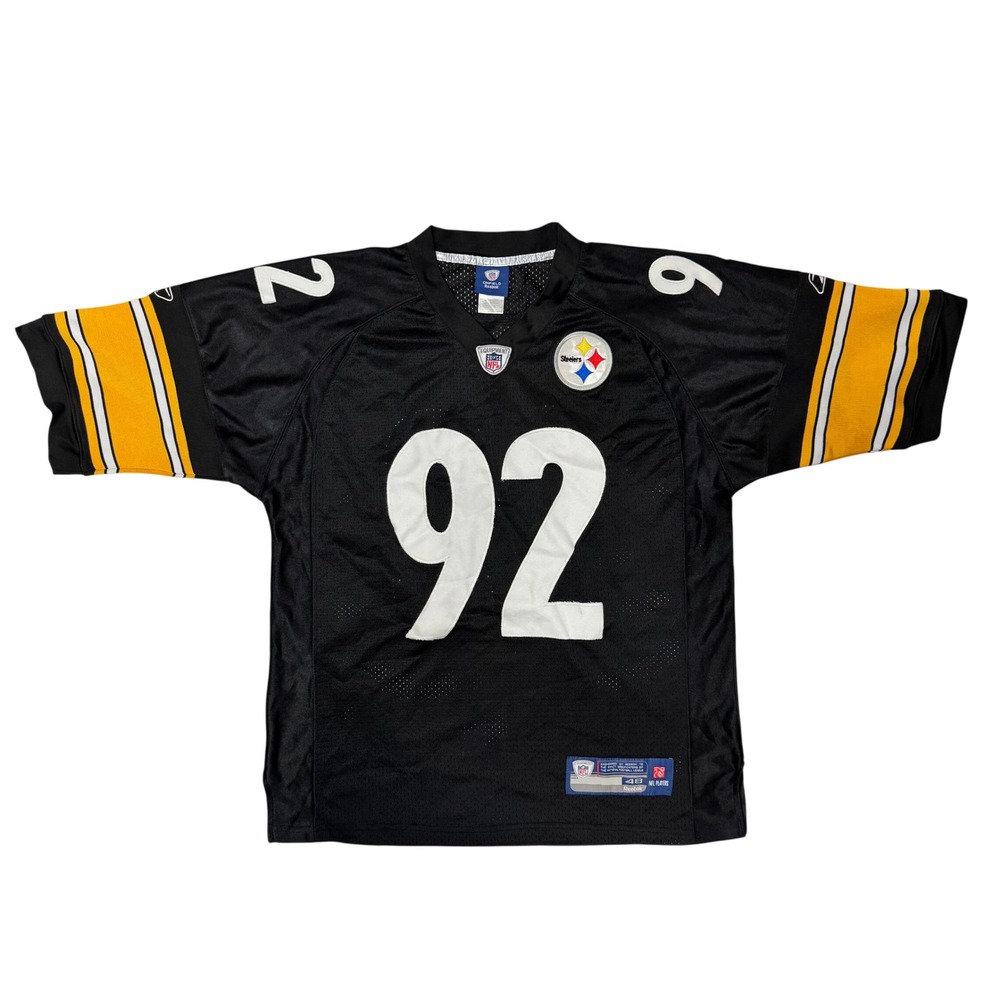 Reebok Pittsburgh Steelers James Harrison 92 Jersey Mens 48 Black Stitched NFL